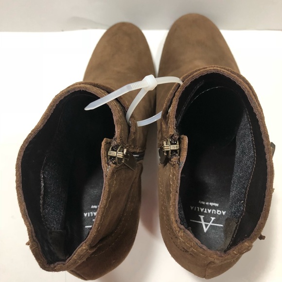 Aquatalia brown suede block heel boots size 7 - Picture 6 of 8